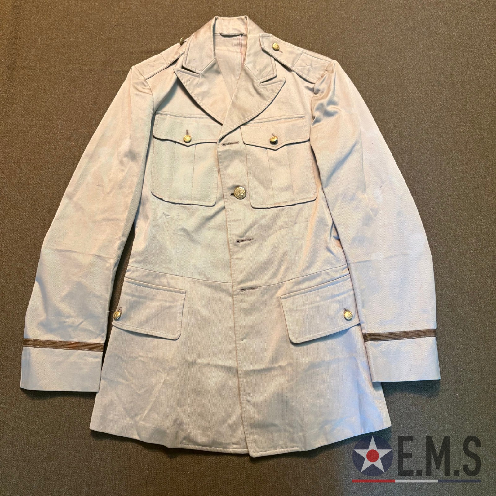 1930s/WWII Pre-War US Army Engineer Officer’s Summer Tunic | Named | NEAR-MINT