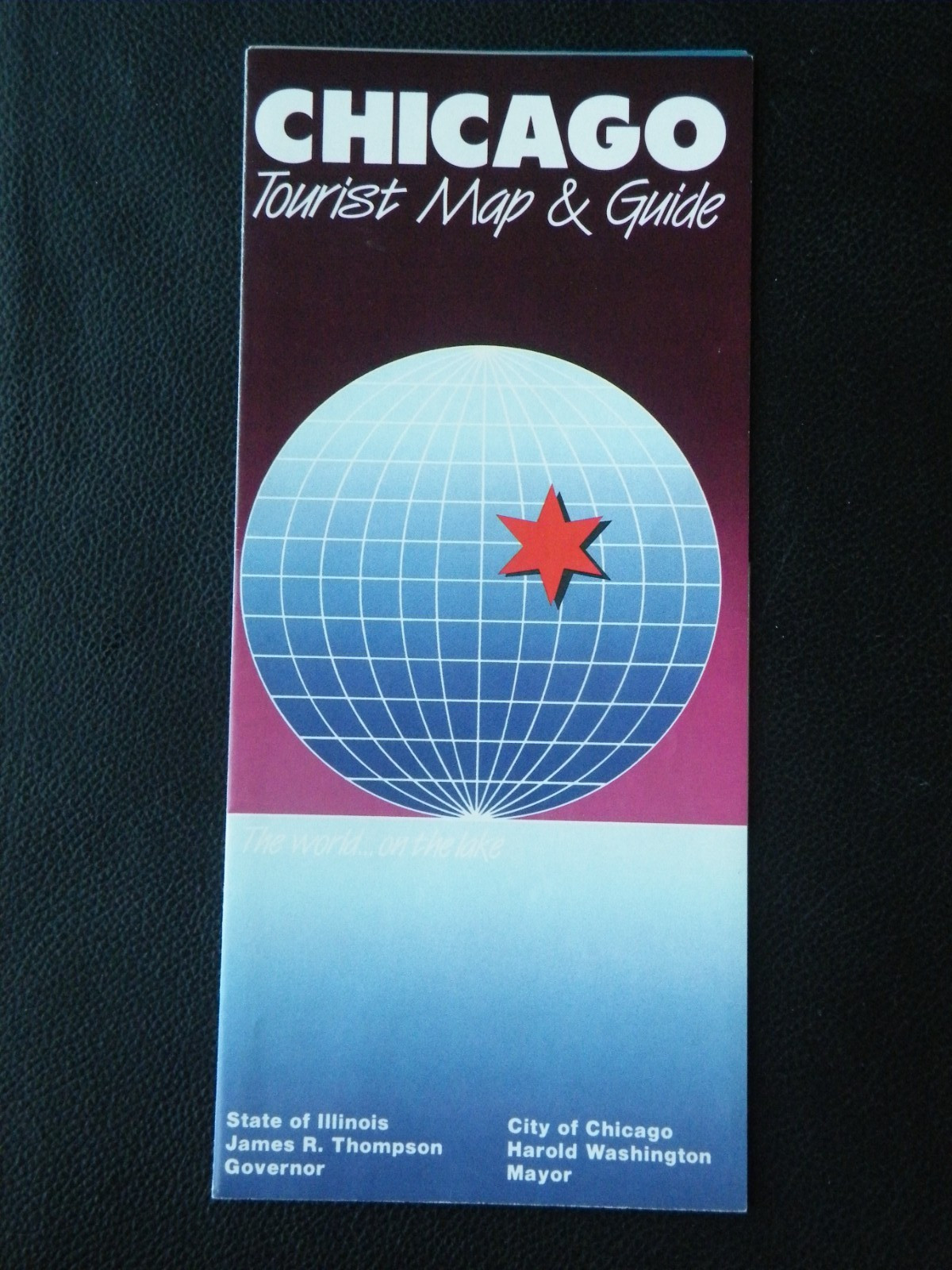 Vintage 1985 Chicago Tourist Map & Guide Brochure Harold Washington Era