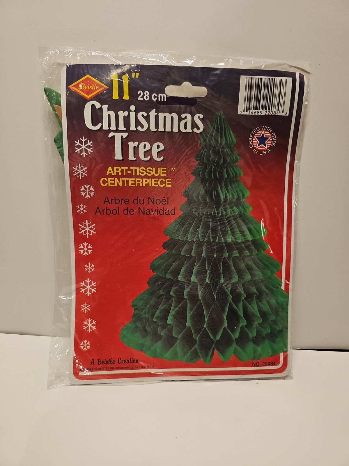 VINTAGE BEISTLE HONEYCOMB CHRISTMAS TREE CENTERPIECE 1994 NOS NEW SEALED 11\