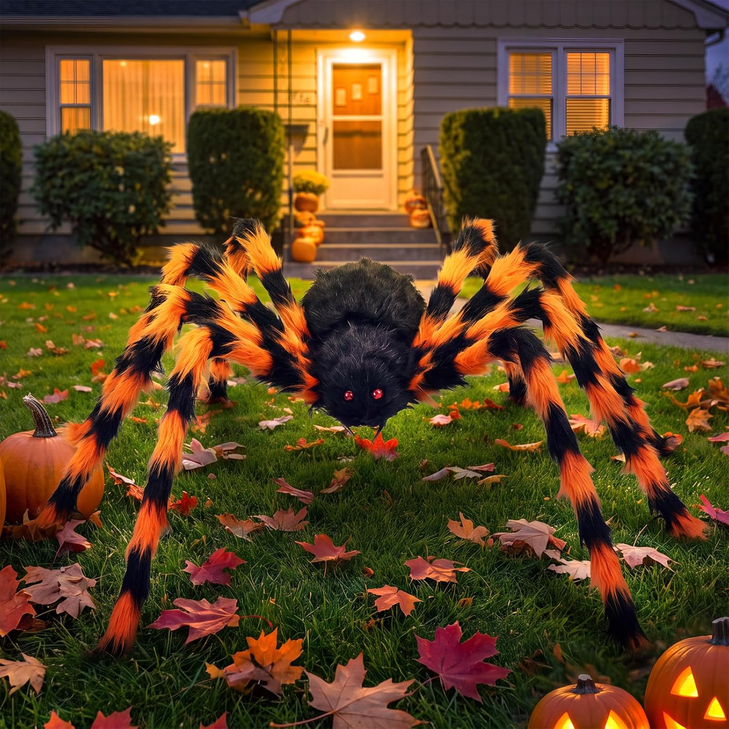 Halloween Giant Spider Outdoor Decorations:4.9Ft Large Fake Spider Prop