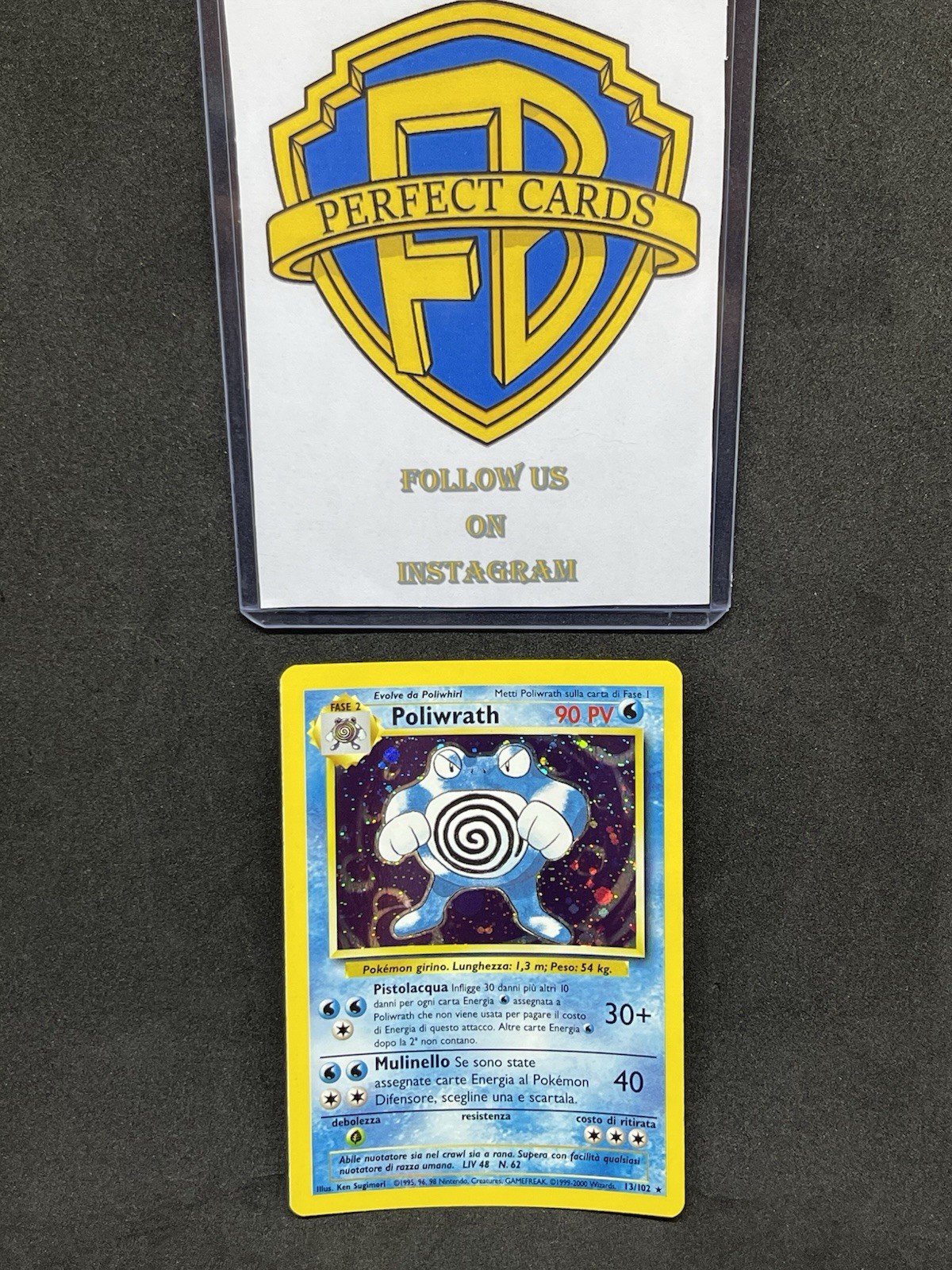 POKÉMON UNLIMITED POLIWRATH HOLO BASE SET 13/102 NM