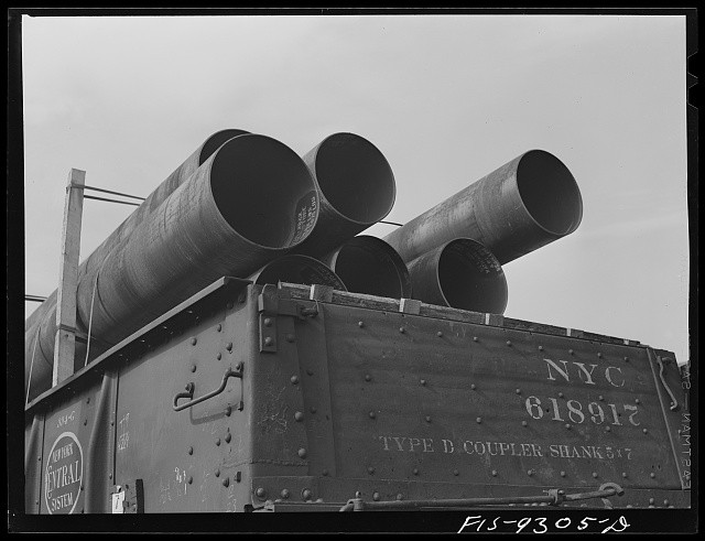 Bald Knob Arkansas 1942 War Emergency Pipeline Railroad Pipe Sections NYC