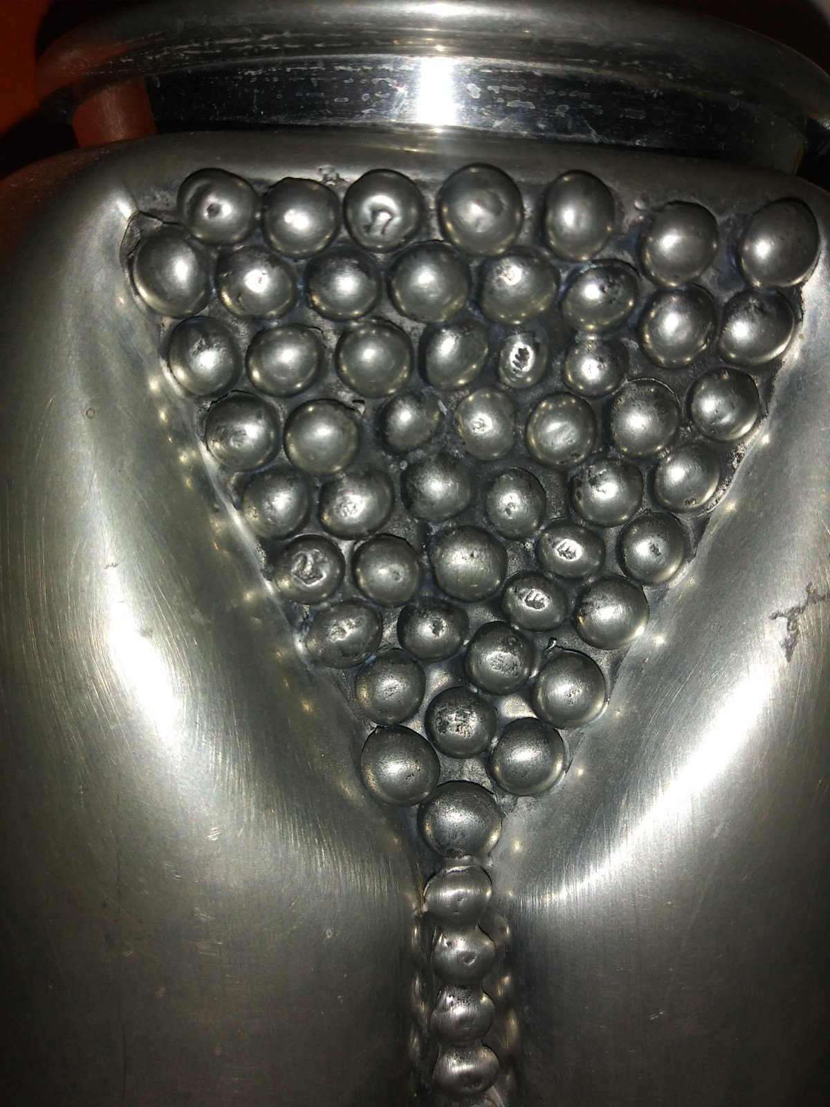 Vase Leon Fontier hobnail SIGNED 1993 Beaded Art 8\
