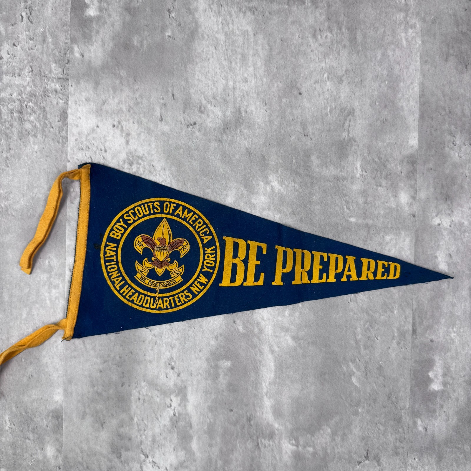 Vintage Boy Scouts Of America National Headquarters New York Flag Pennant 1920s