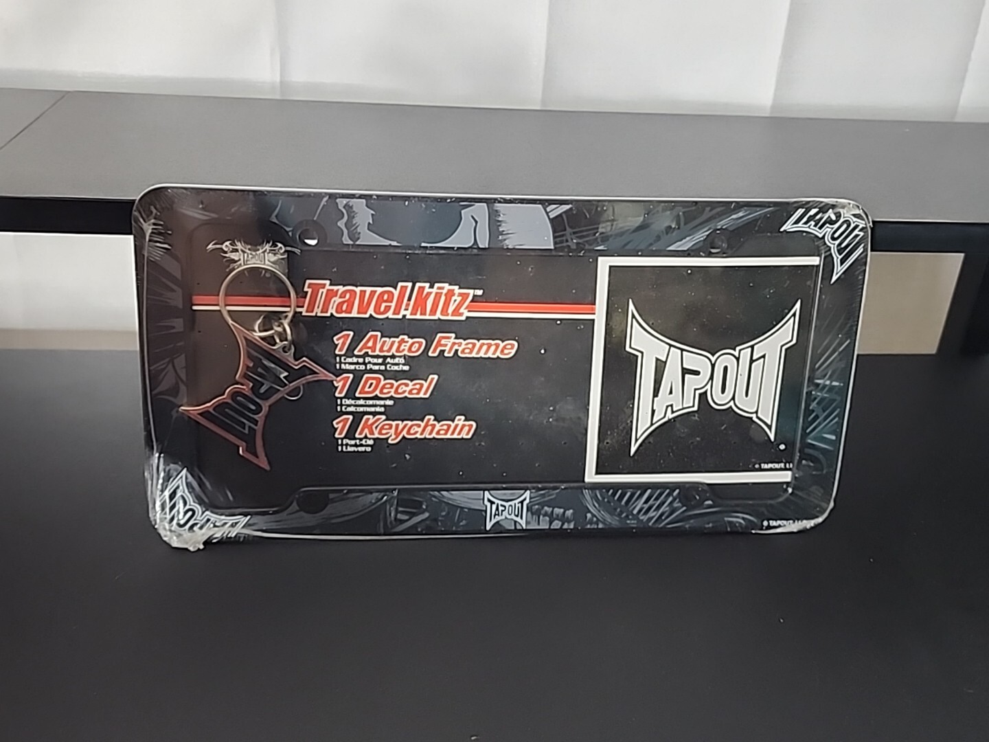 Tapout MMA Auto License Plate Frame, Decal, And Keychain Set RARE Truck Black 