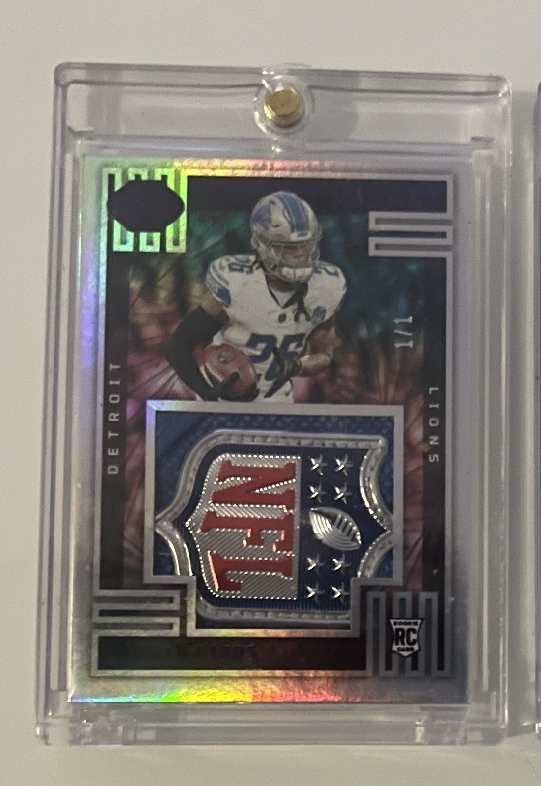 Jahmyr Gibbs Illusions Instant Impact II-JGS RC nfl shield 1 of 1 Lions 2023