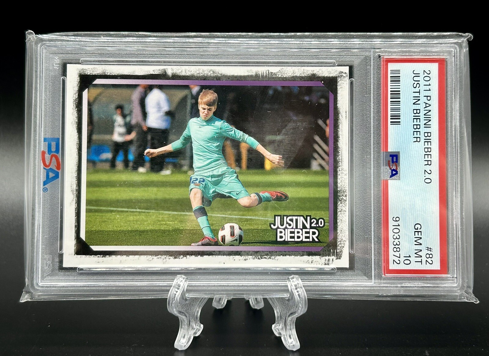 2011 Panini Justin Bieber 2.0 Justin Bieber PSA 10 Soccer #82 POP Report 5