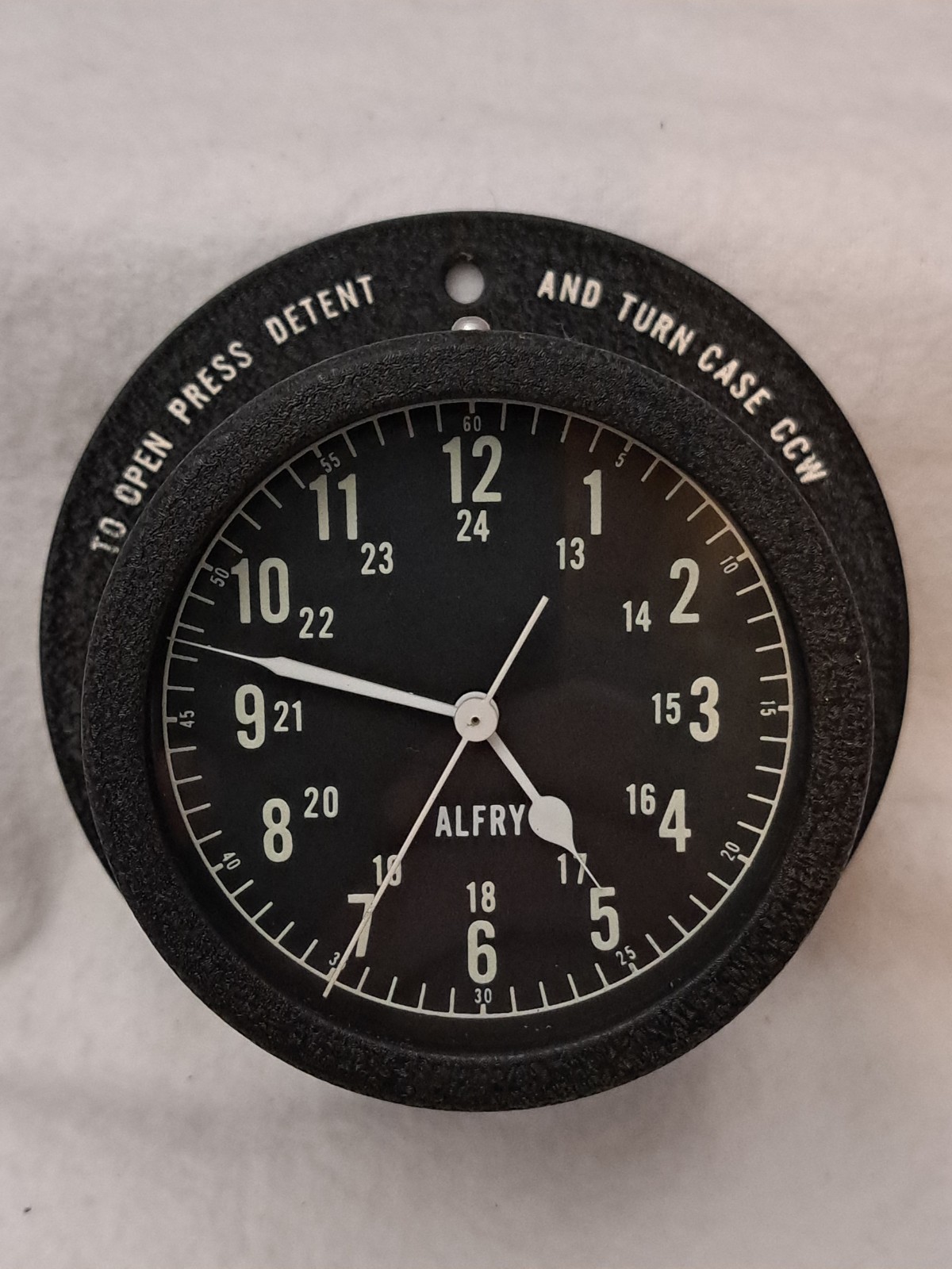 Vintage Alfry Aircraft Bulkhead Clock 9V Electric Remontoire Mechanical