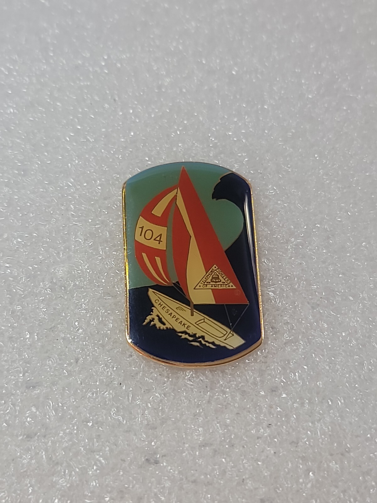 AT&T Chesapeake Chapter 104 Telephone Pioneers of America Lapel Pin Enamel Boat