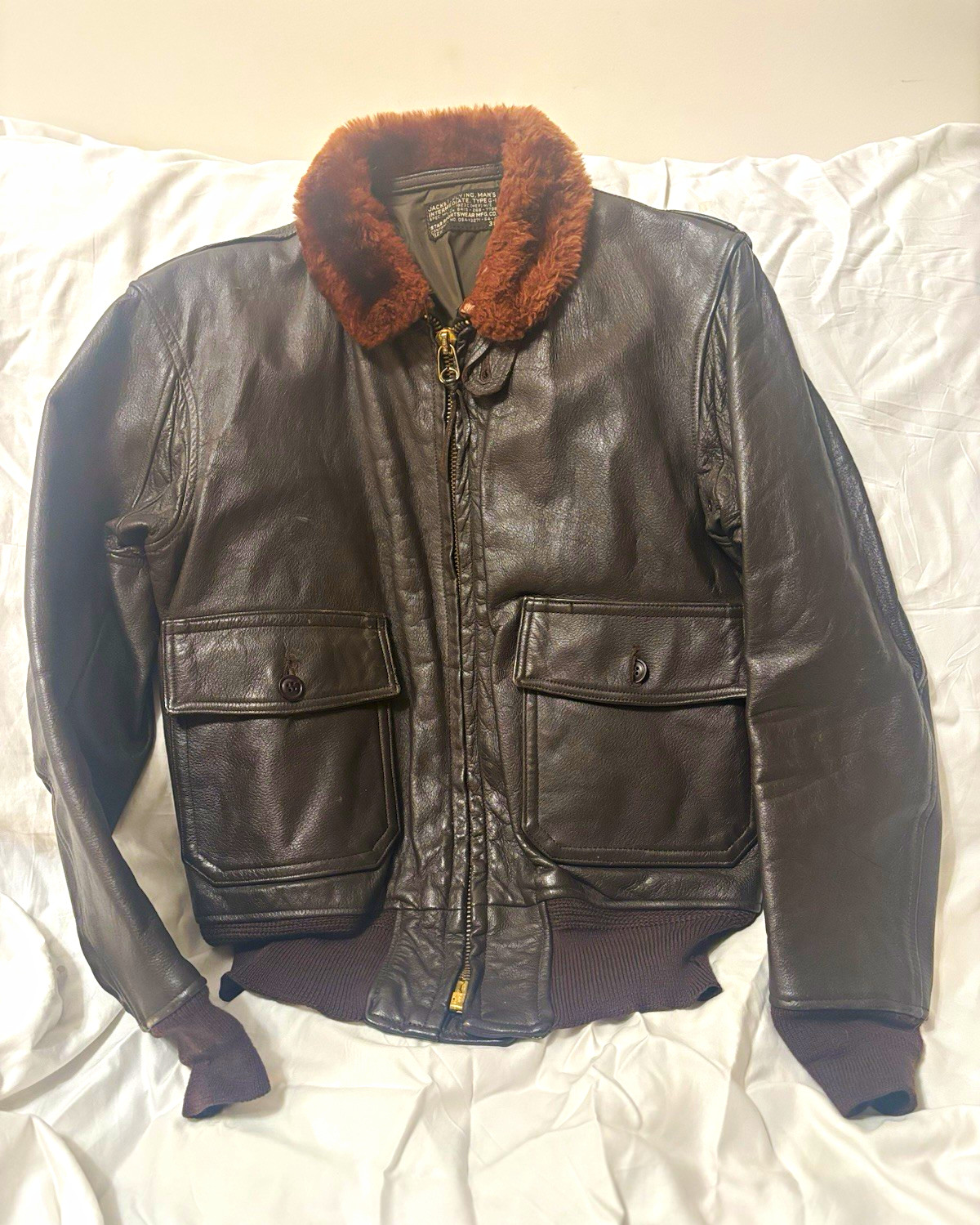 Vintage 1964 US Navy G-1 Flight Jacket Star Sportswear MIL-J-7823C USN Size 38