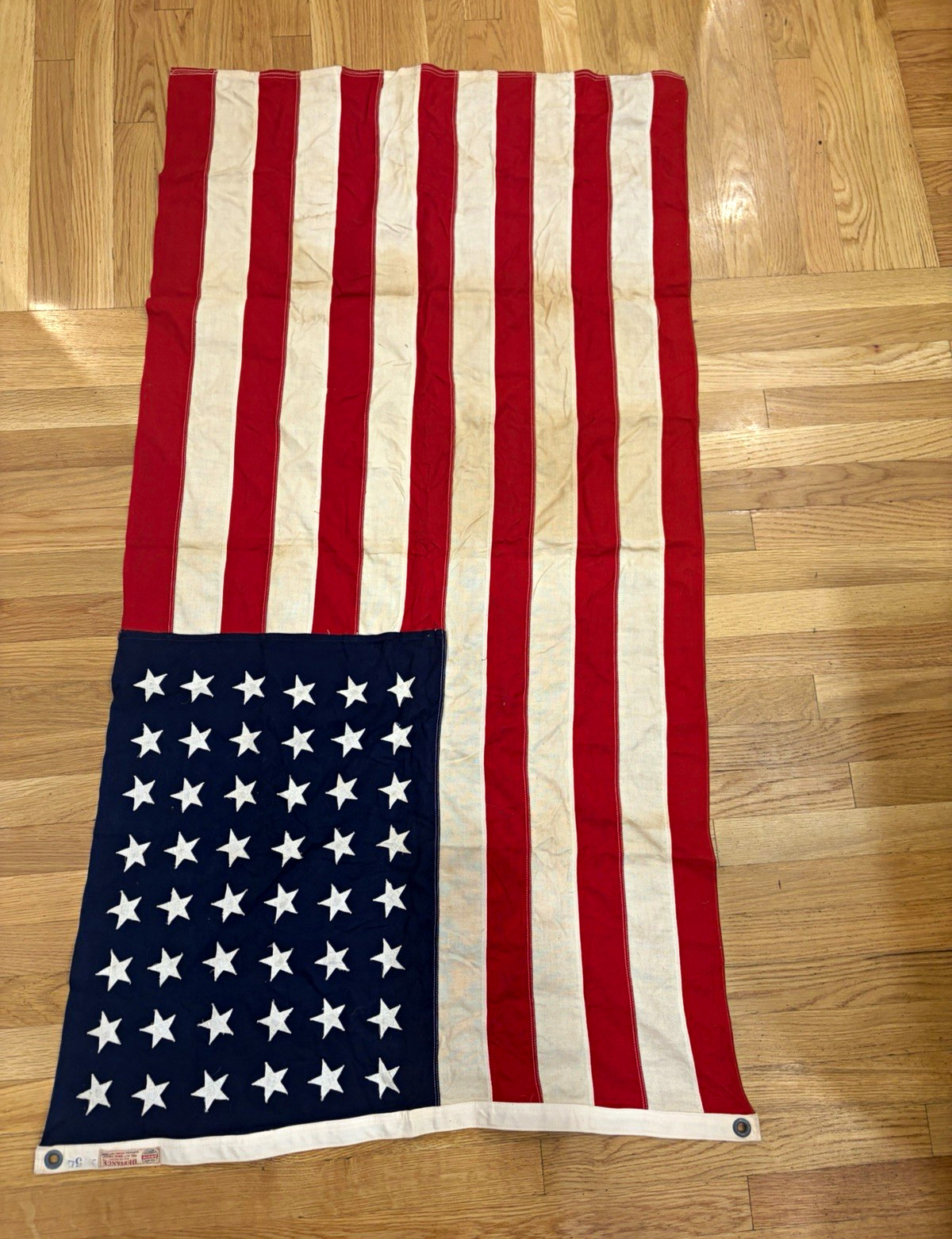 Annin Defiance Vintage 48-Star US Flag WWII Era Two Plymoth Proof 33x57