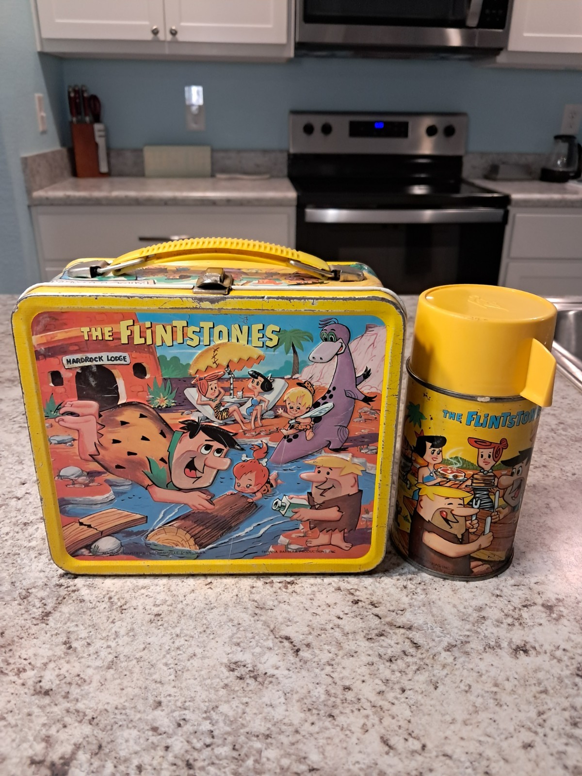 1964 The Flintstones Lunch Box & Thermos * Vintage * Lunchbox tin kit pail