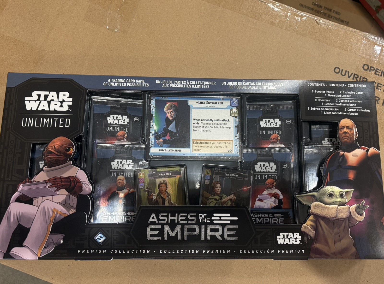 Star Wars Unlimited Ashes of the empire  BOX 8 booster packs 2 exclusive cards