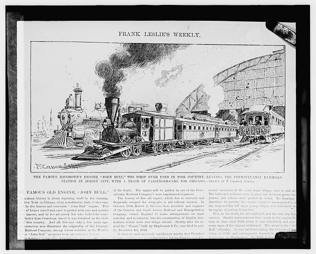 Photo:'John Bull' first locomotive,Train,Railroad,Frank Leslie Weekly,1925