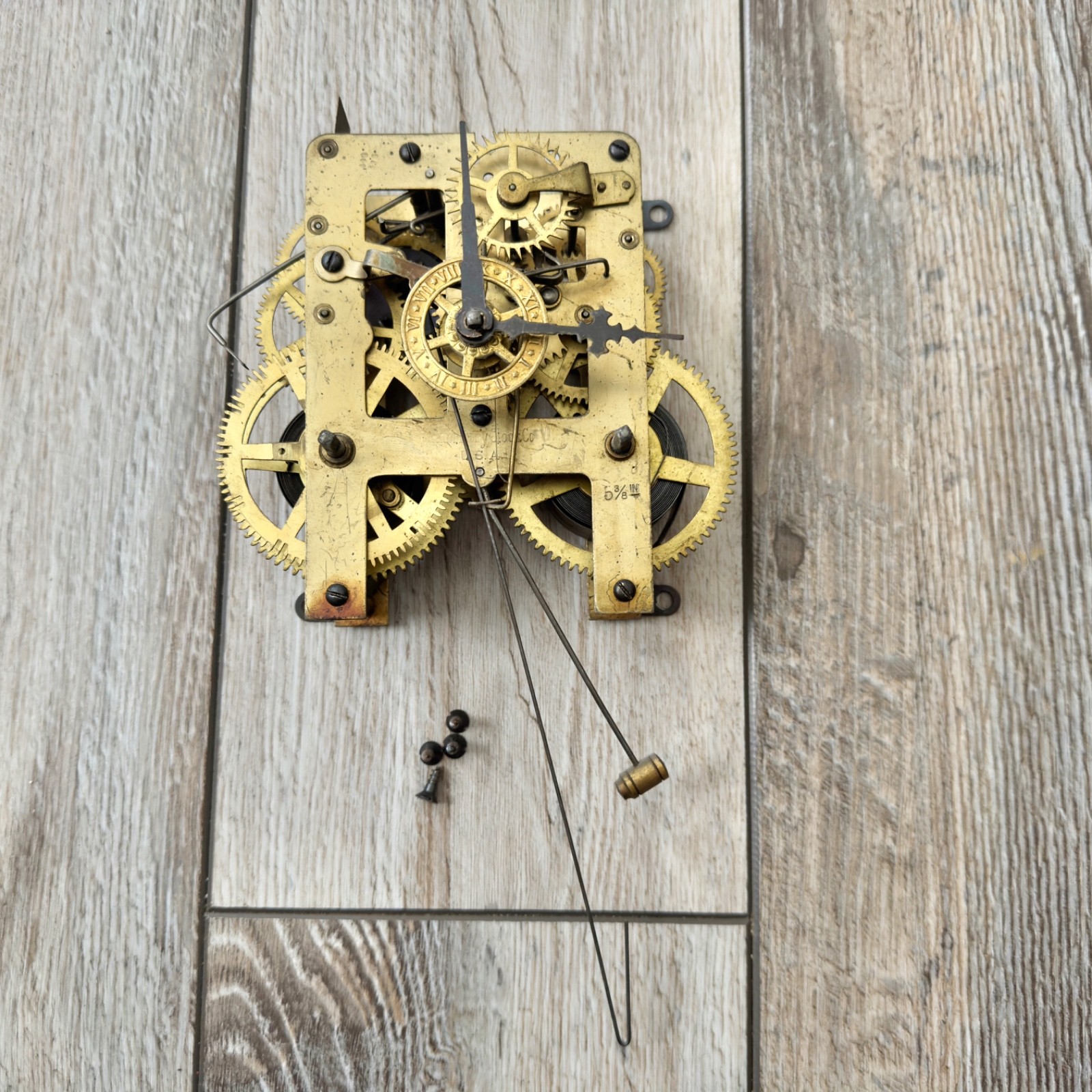 Vintage Antique Waterbury Clock Movement 5 3/8\