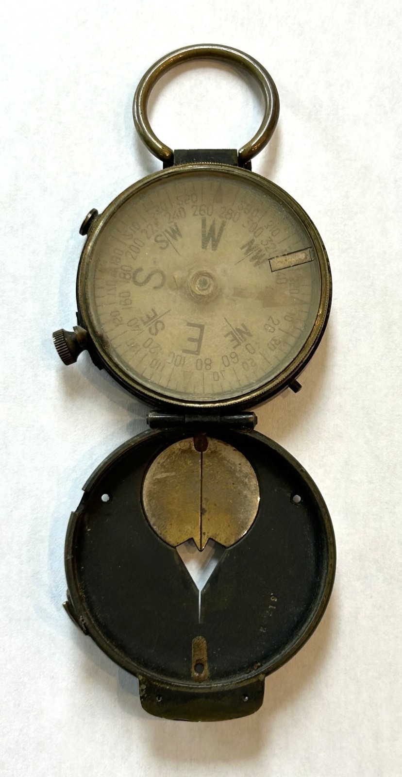 Antique WWI Cruchon & Emons Brass Compass Berne, Switzerland U.S. Engineer Corps