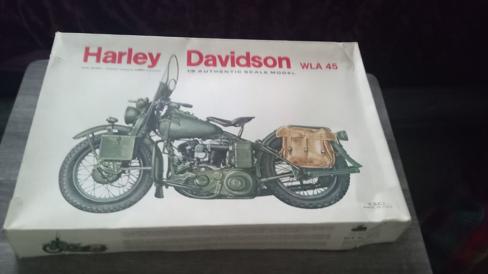 Harley Davidson 1:9 Scale WLA 45-Green Army Bike - AMF Kit- Sealed Bags-Italy  