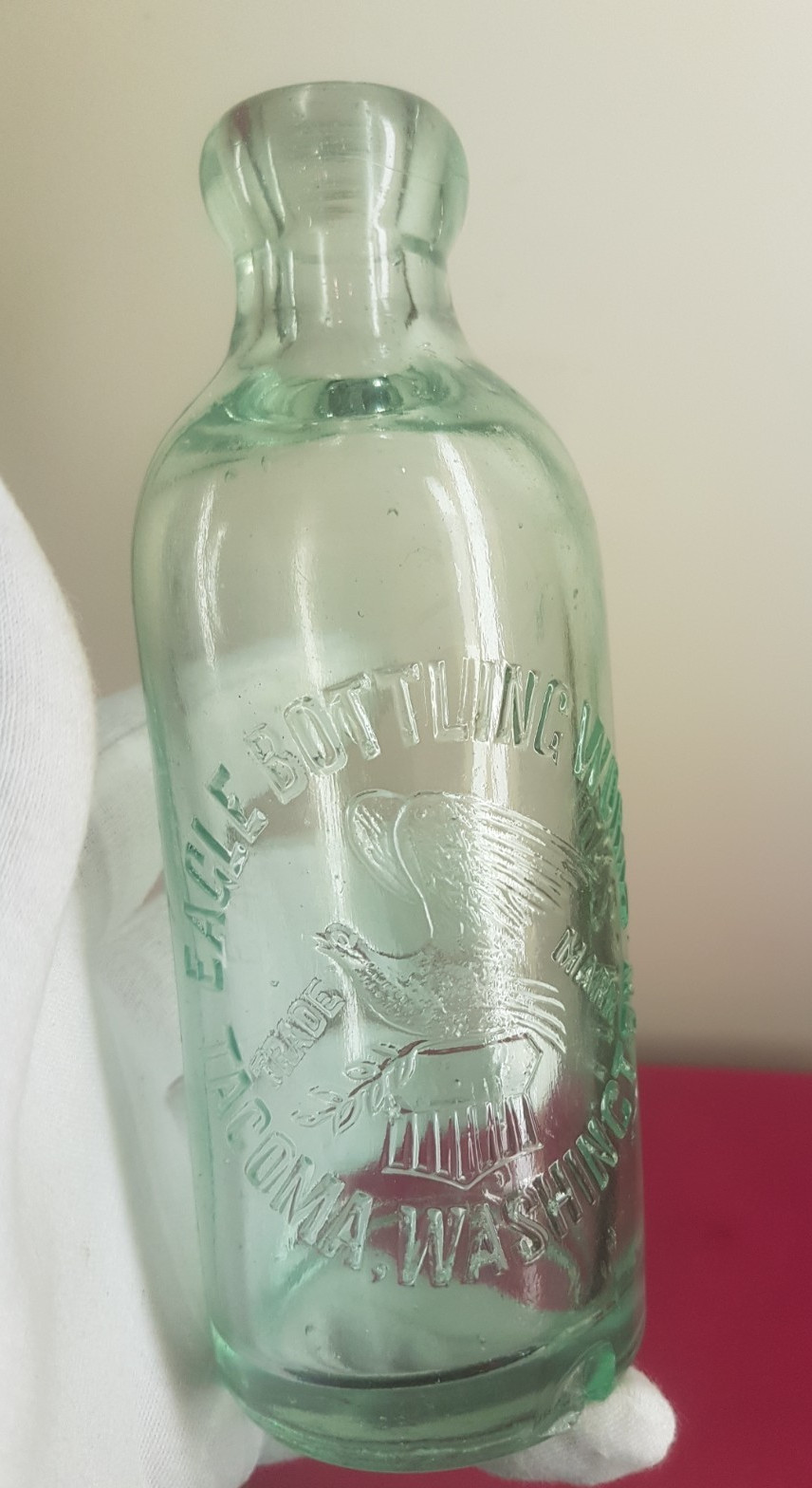 ANTIQUE EAGLE BOTTLING WORKS  TACOMA , WASHINGTON - HUTCH SODA WATER 1890's