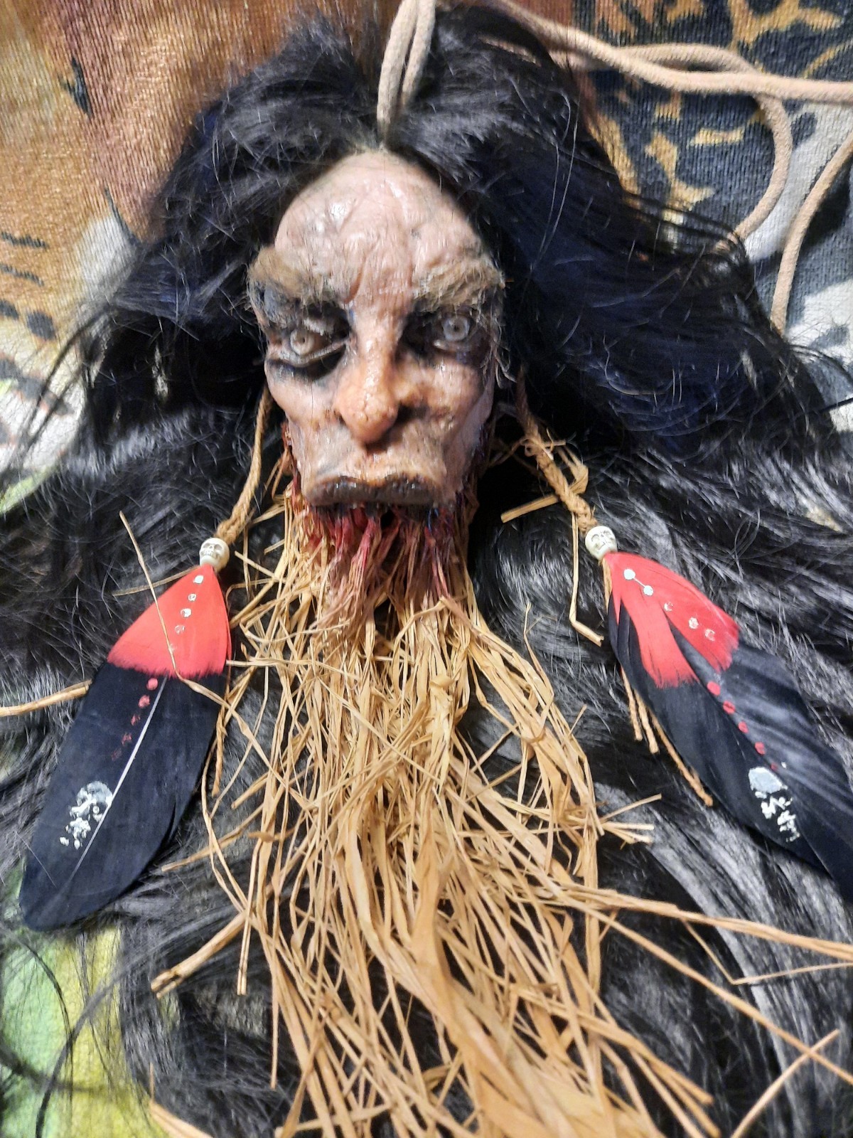 MUSEUM QUALITY SHRUNKEN HEAD REPLICA, WITCH, BRUHAW,  VOODOO, HOODOO, CURSED