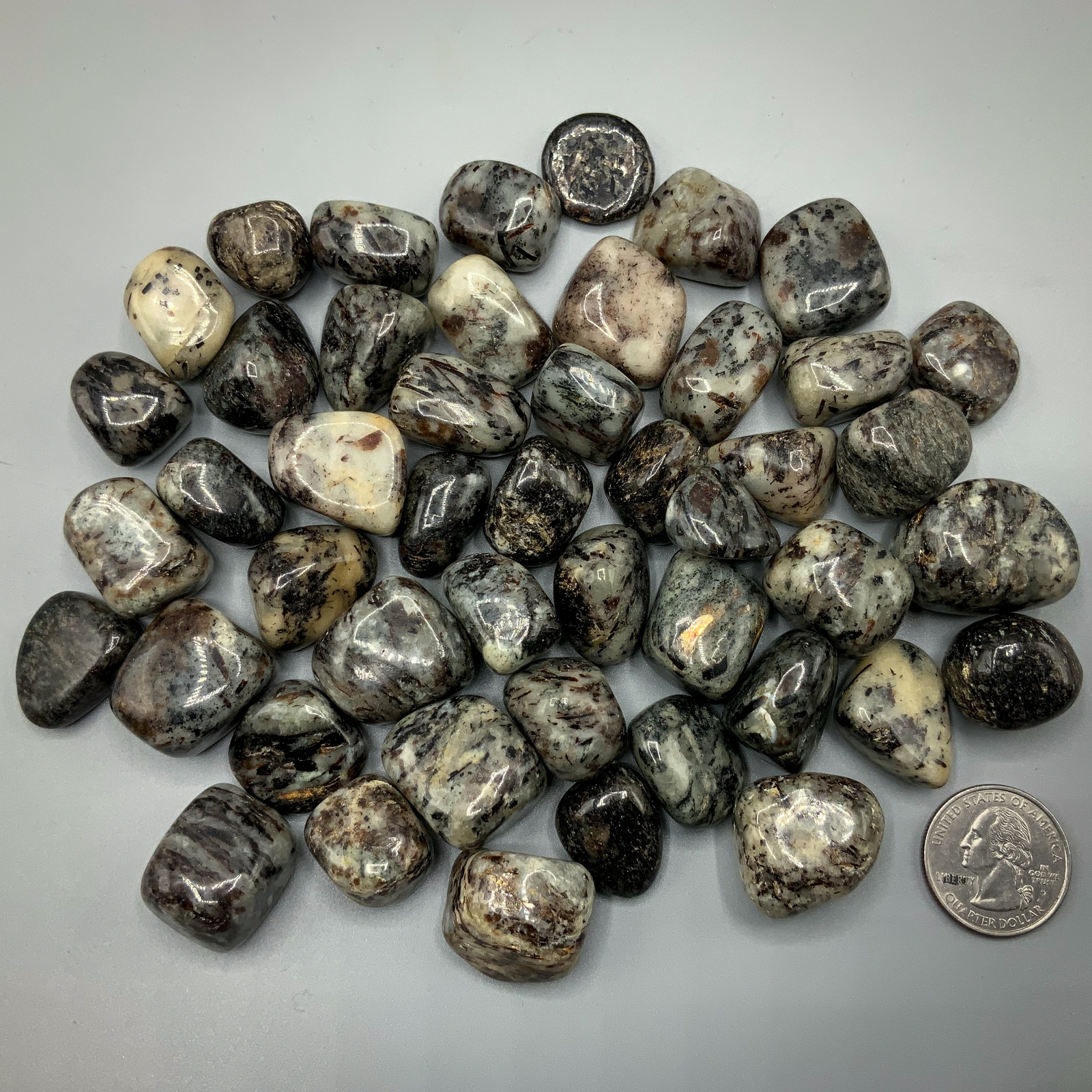 Wholesale Astrophyllite tumbled stones bulk 1lb lot