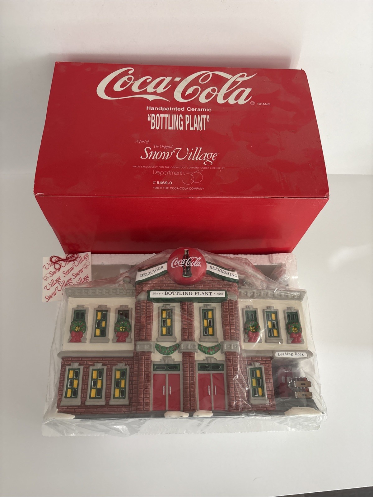 Department 56 Snow Village Coca-Cola Bottling Plant 1994 Ceramic Boxed