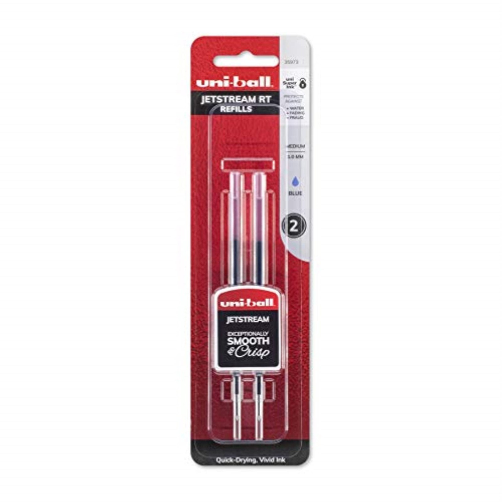 uni-ball Jetstream RT Ballpoint Pen Refills, Medium 1.0mm, Blue, 2 Pack