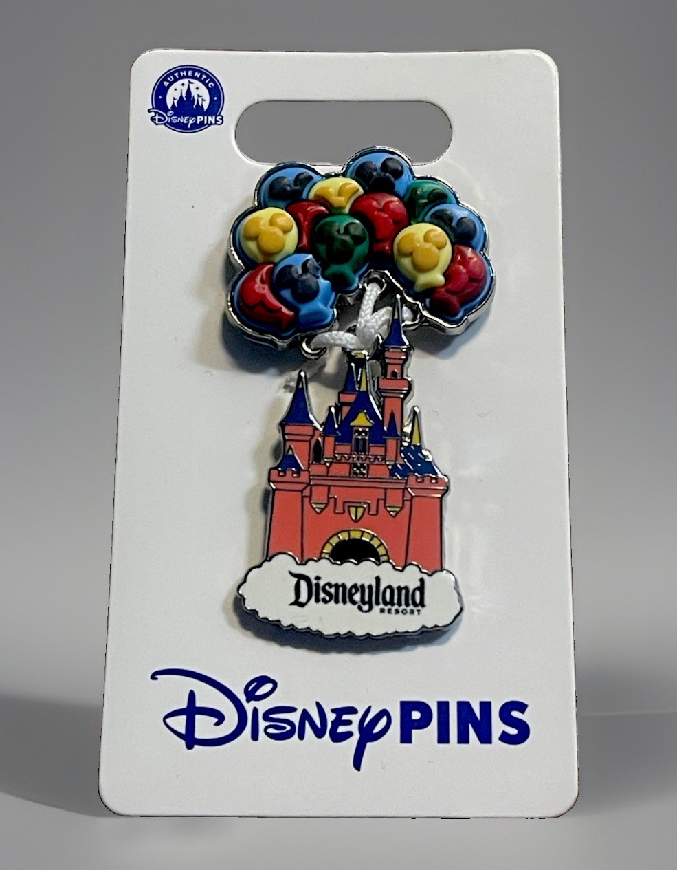 Disney Disneyland Resort Castle Mickey Balloons Dangle Pin Single NEW CARDED