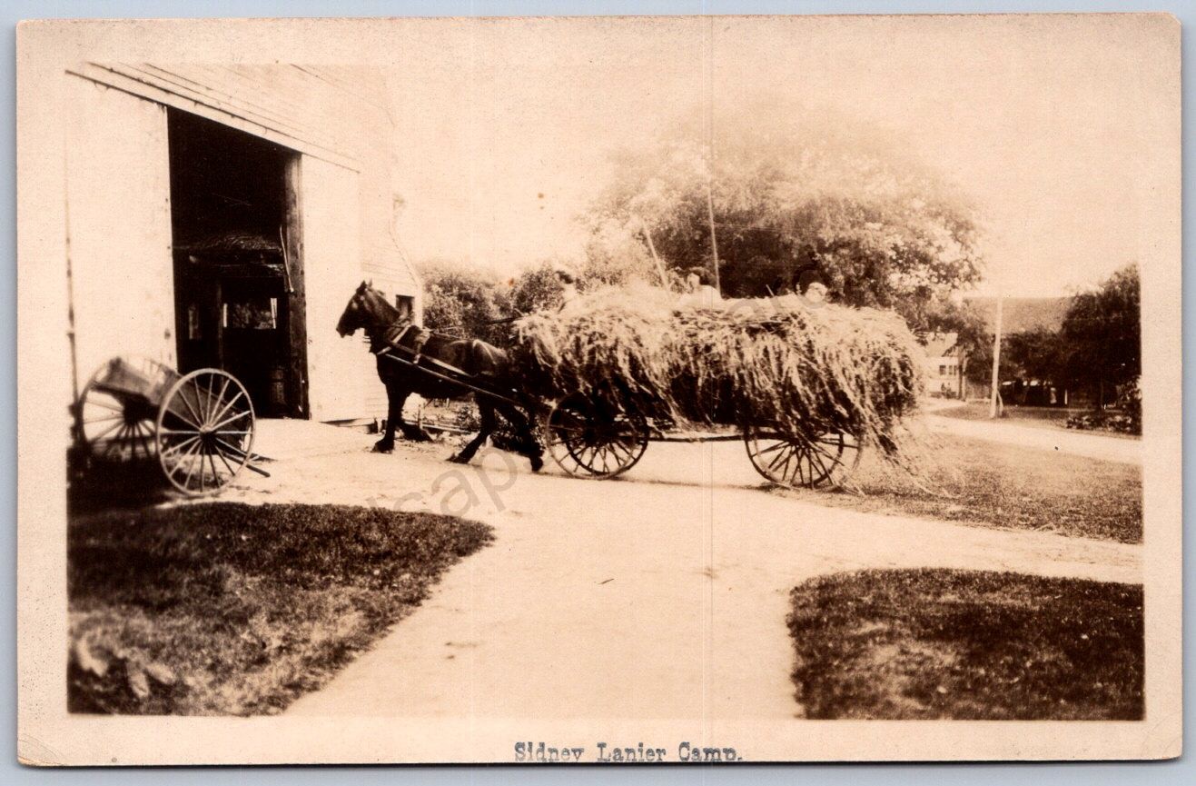 K45/ Eliot Maine RPPC Postcard c1910 Sidney Lanier Camp Barn Wagon 165