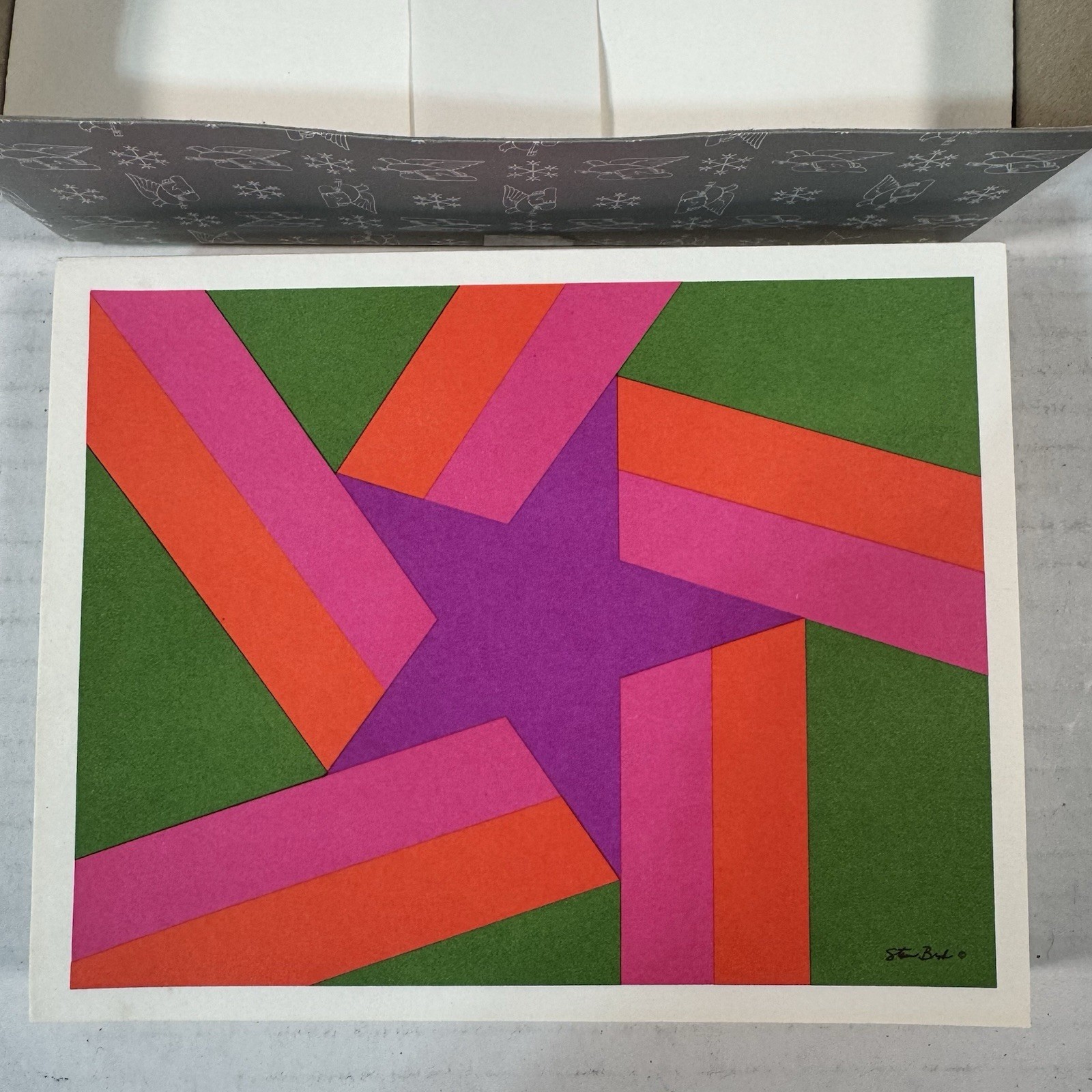 VTG Irene Dash Xmas/New Years Greeting Card Stan Brod “Star” MCM Colorful