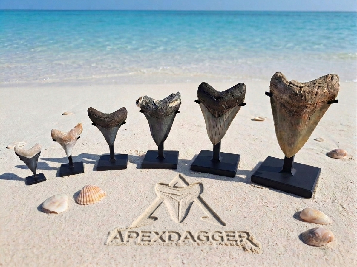 Xtra Xtra Large (XXL) Apexdagger Black Megalodon Shark Tooth Display Stand.