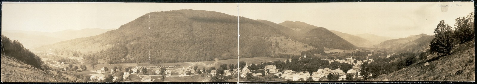 Photo:Rochester Vermont 1912 Panoramic Village Cityscape Mountains