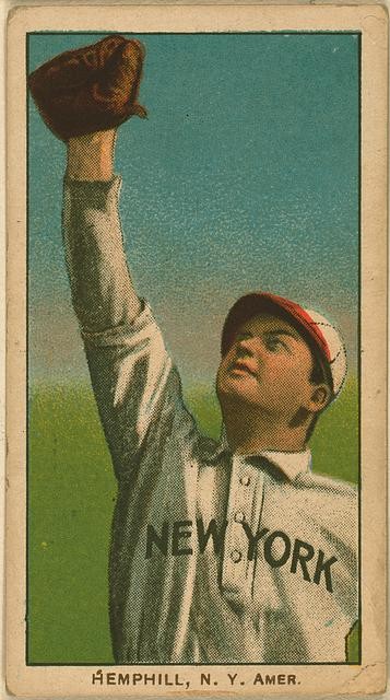 New York Charlie Hemphill 1909 New York Highlanders Baseball Card Portrait
