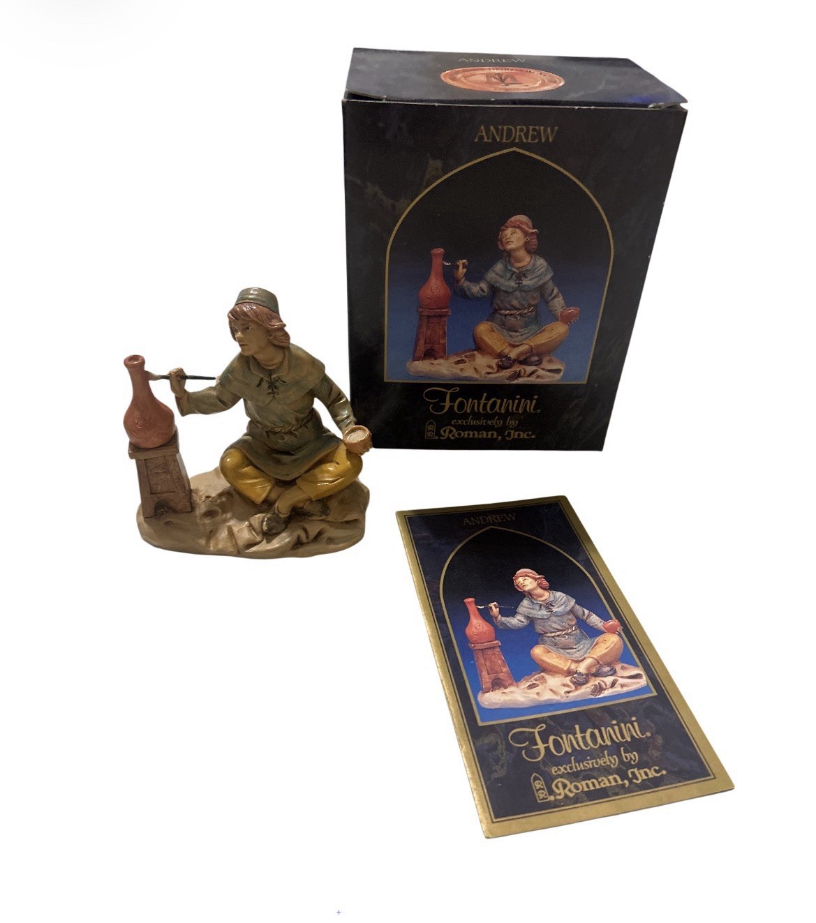 Vintage 1998 Fontanini Andrew Pottery Painter Nativity Figure W/box Depose Italy