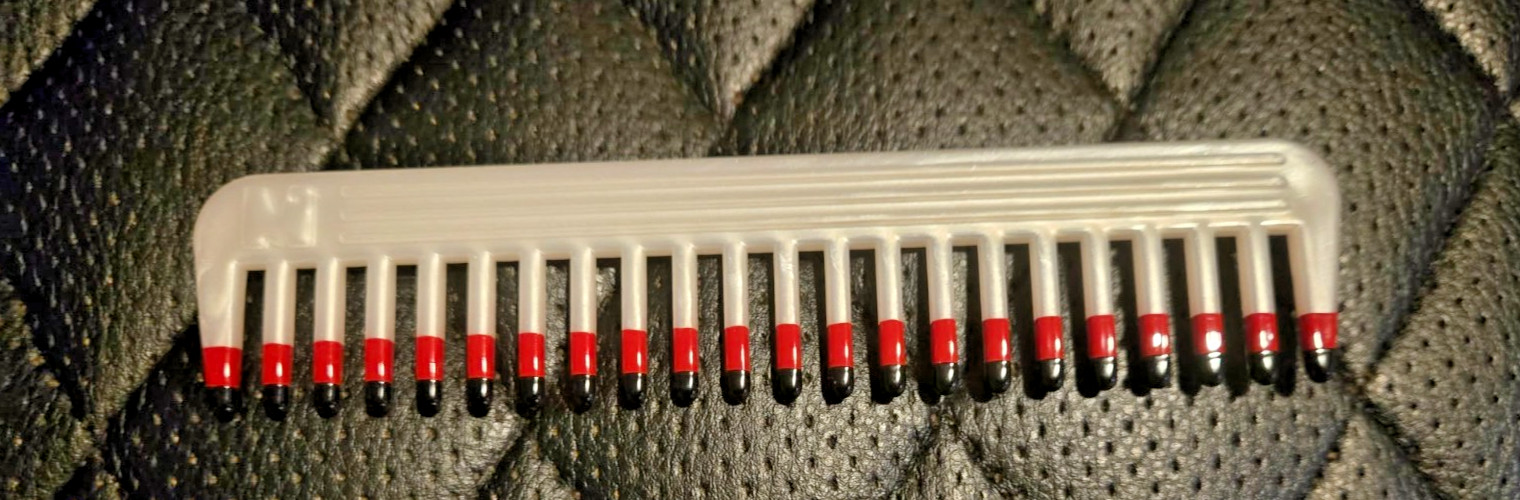 Vintage 80s 90s Mebco Volume Comb Wide Tooth White Twice Dipped  BRAND NEW NOS