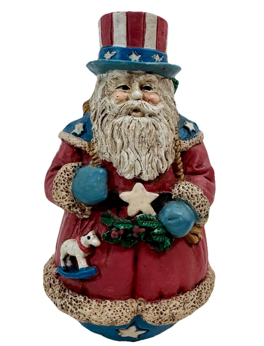 Midwest Importers Santa Figurine Patriotic Primitive Christmas 5\