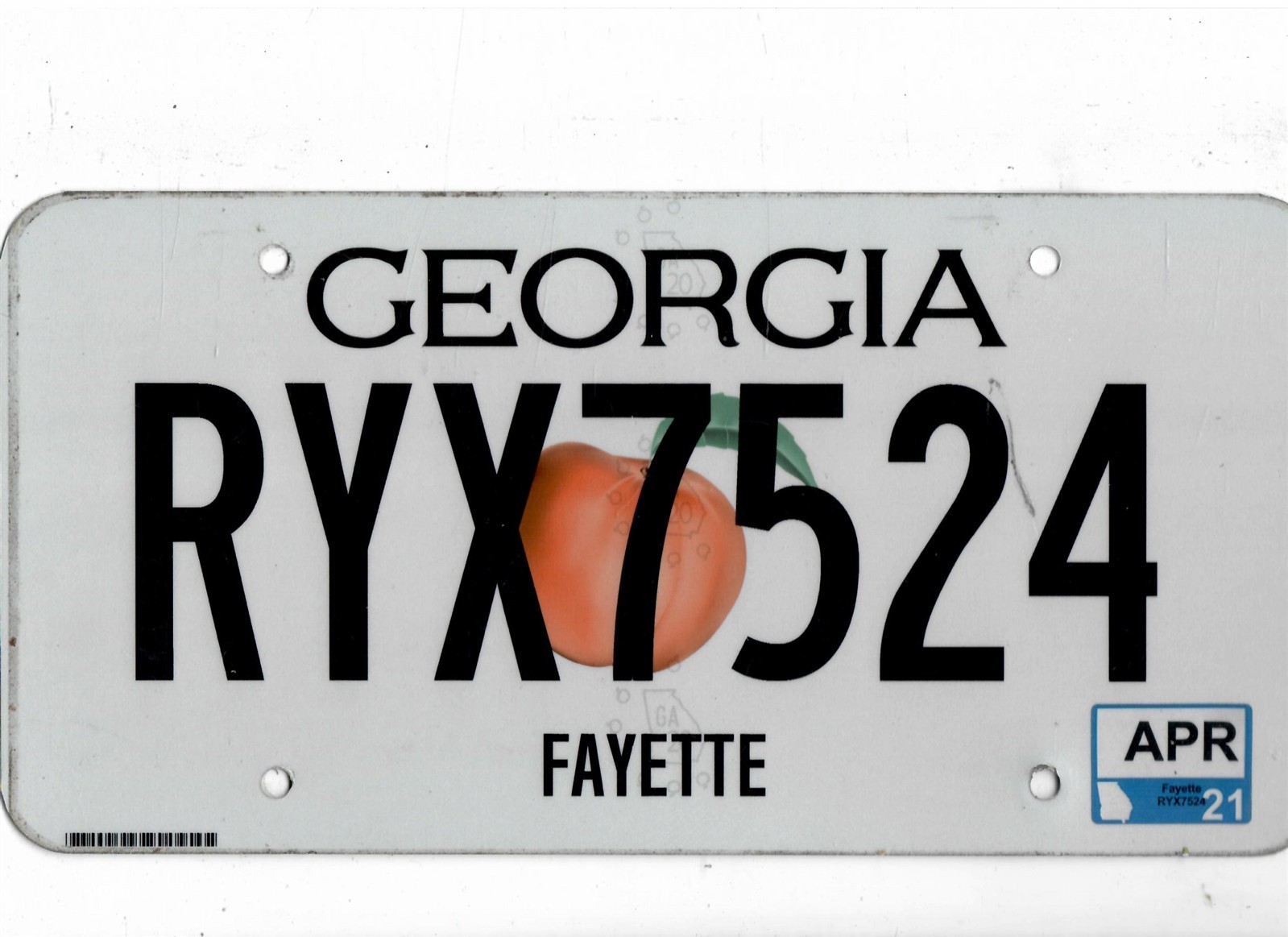 GEORGIA passenger 2021 license plate \