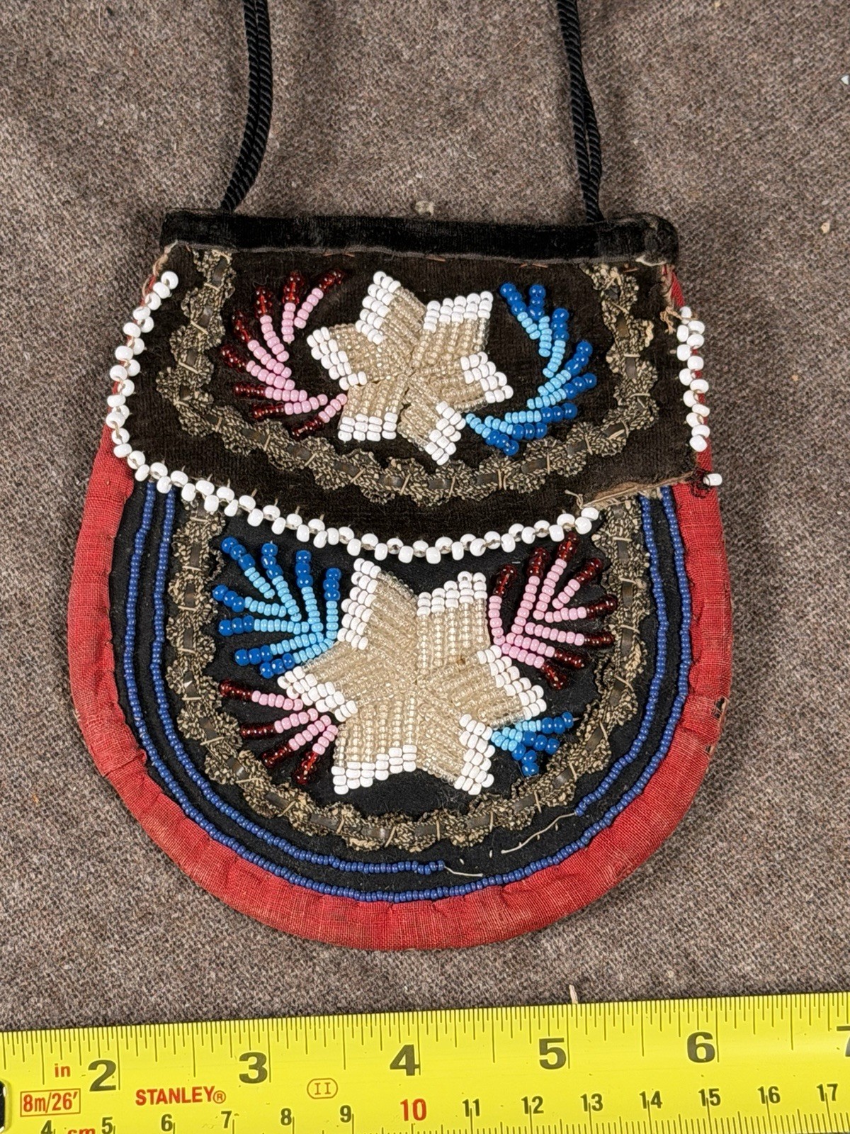 Antique Beaded Purse Iroquois Made Beaded Purse Vintage Naive American Bead Work