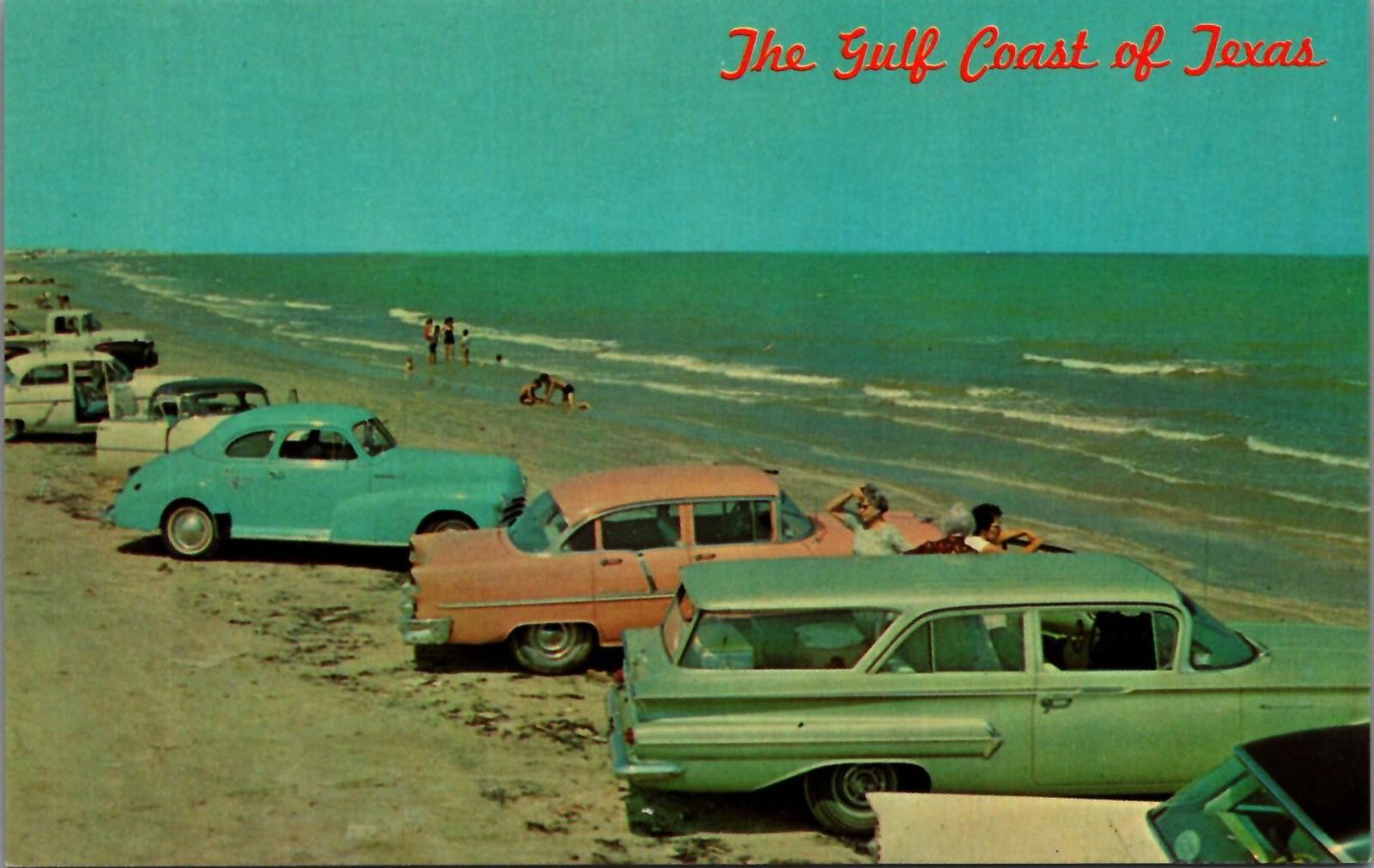 Vintage Postcard The Gulf Coast of Texas Beach Scene