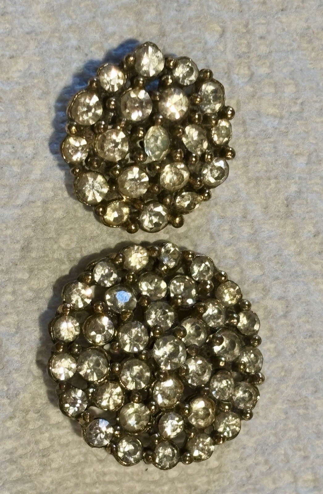 Vtg Mid Century Rhinestone Buttons 1\