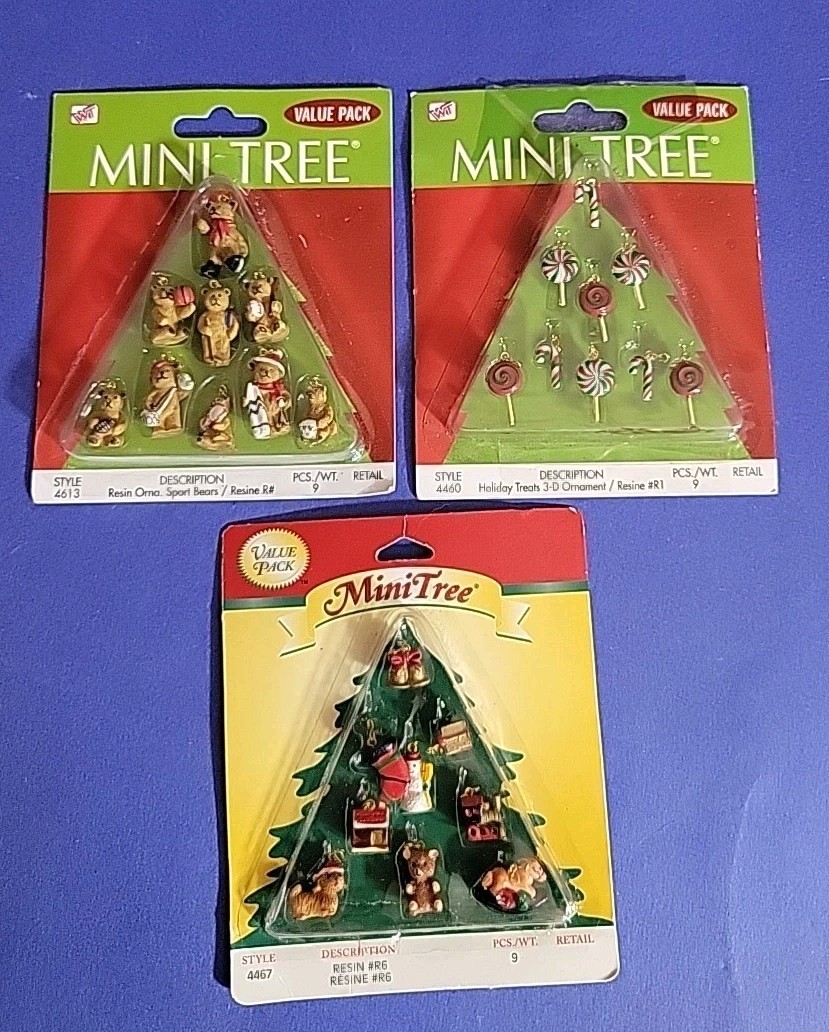 WESTRIM Vintage 1999, 2003 MINI TREE Christmas Ornaments, Lot of 3, 9 Each