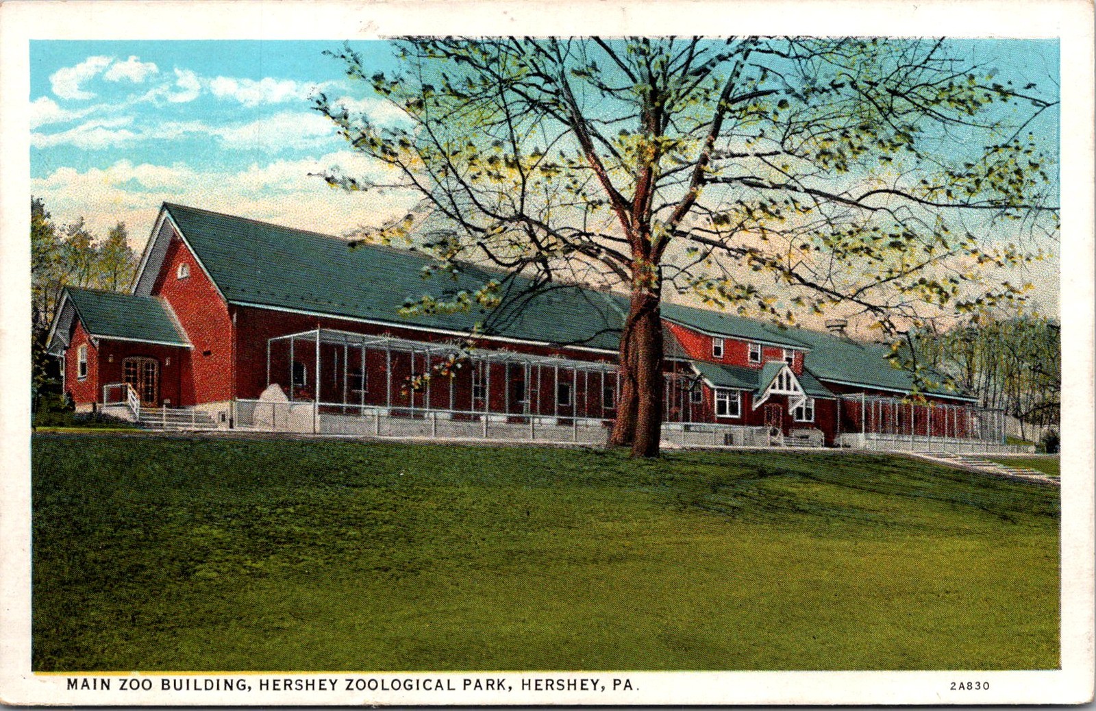 Main Zoo Building Hershey Zoological Park Hershey PA Vintage Postcard 5PA12