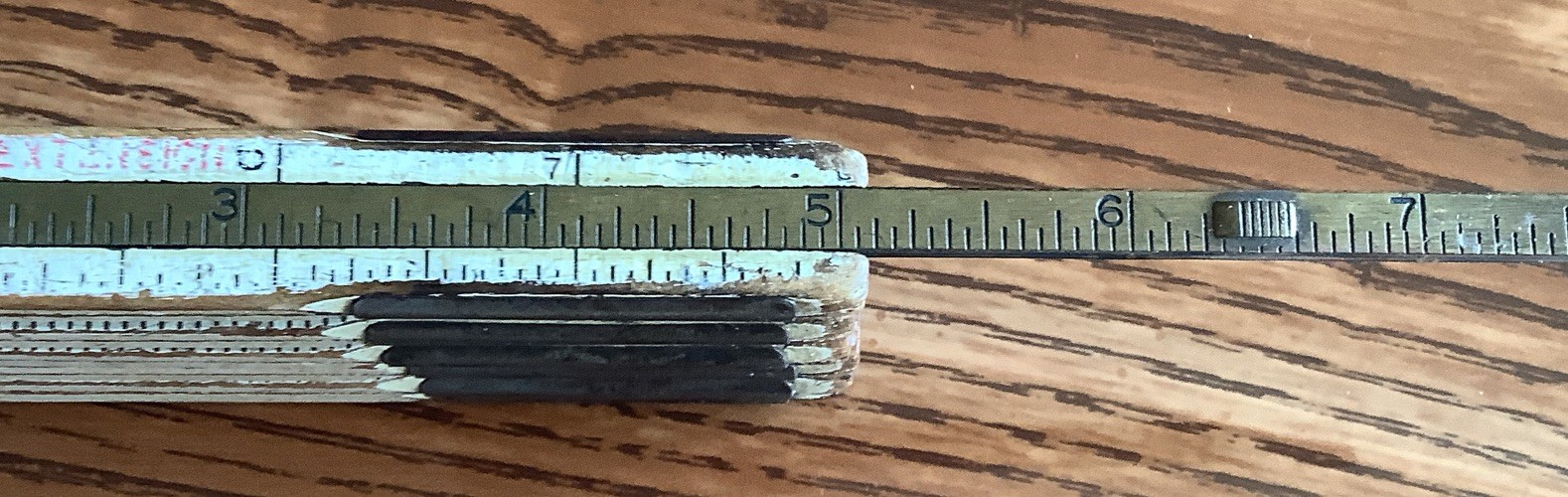 Vtg Lufkin Extension Rule X36 Wood Brass Folding Ruler 72\