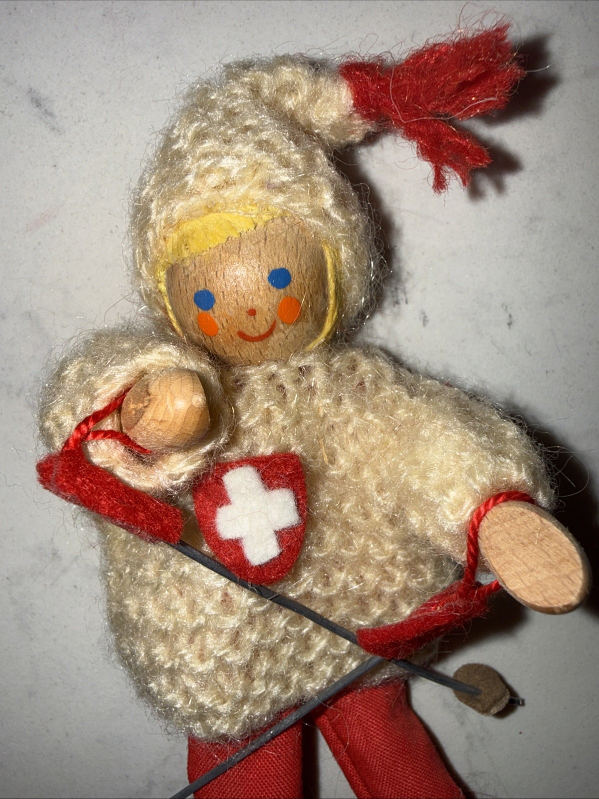 VTG Scandinavian Red Swiss Ski Doll