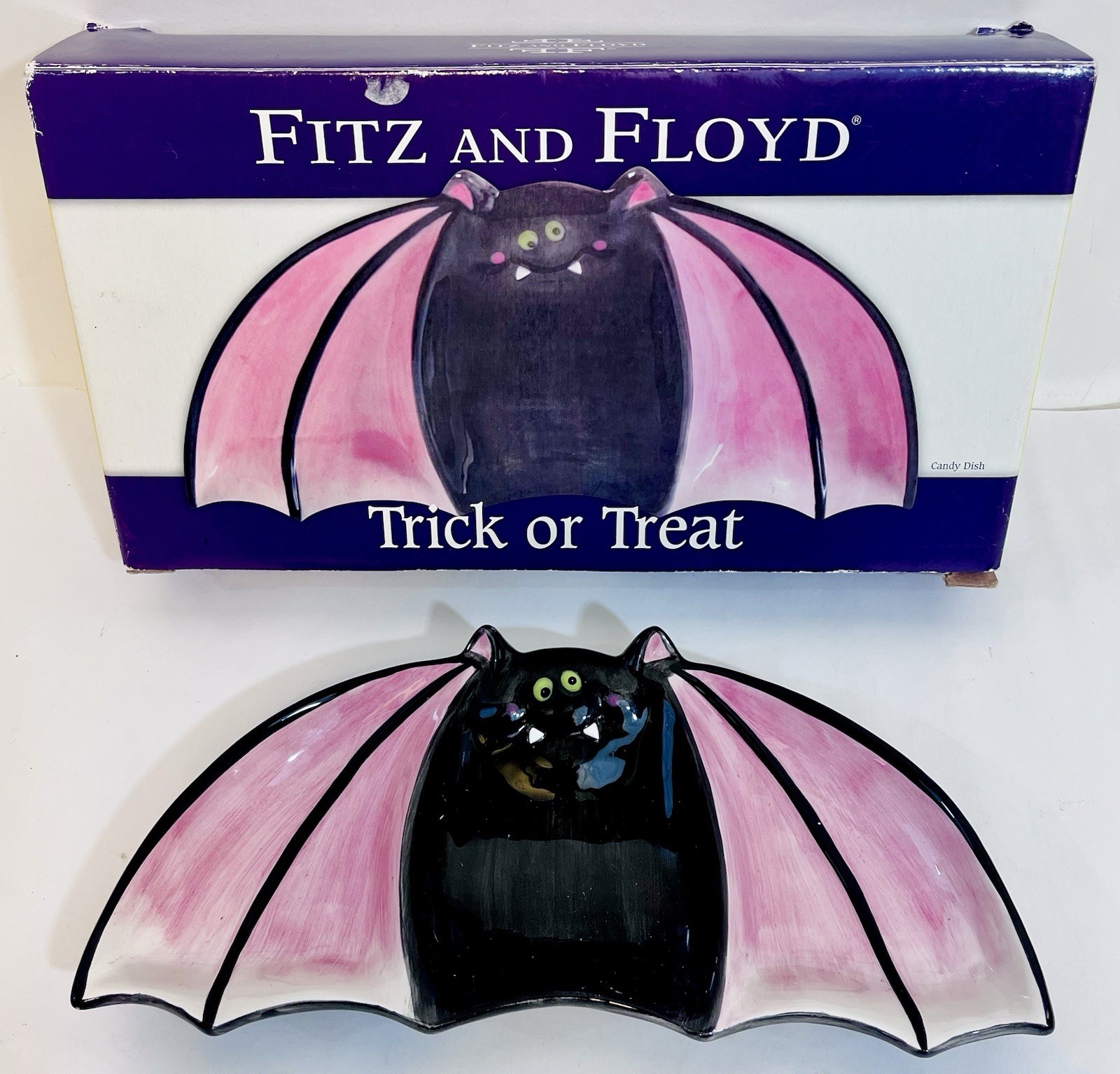 Fitz & Floyd Super Rare Trick Or Treat Halloween Candy Dish New In Original Box