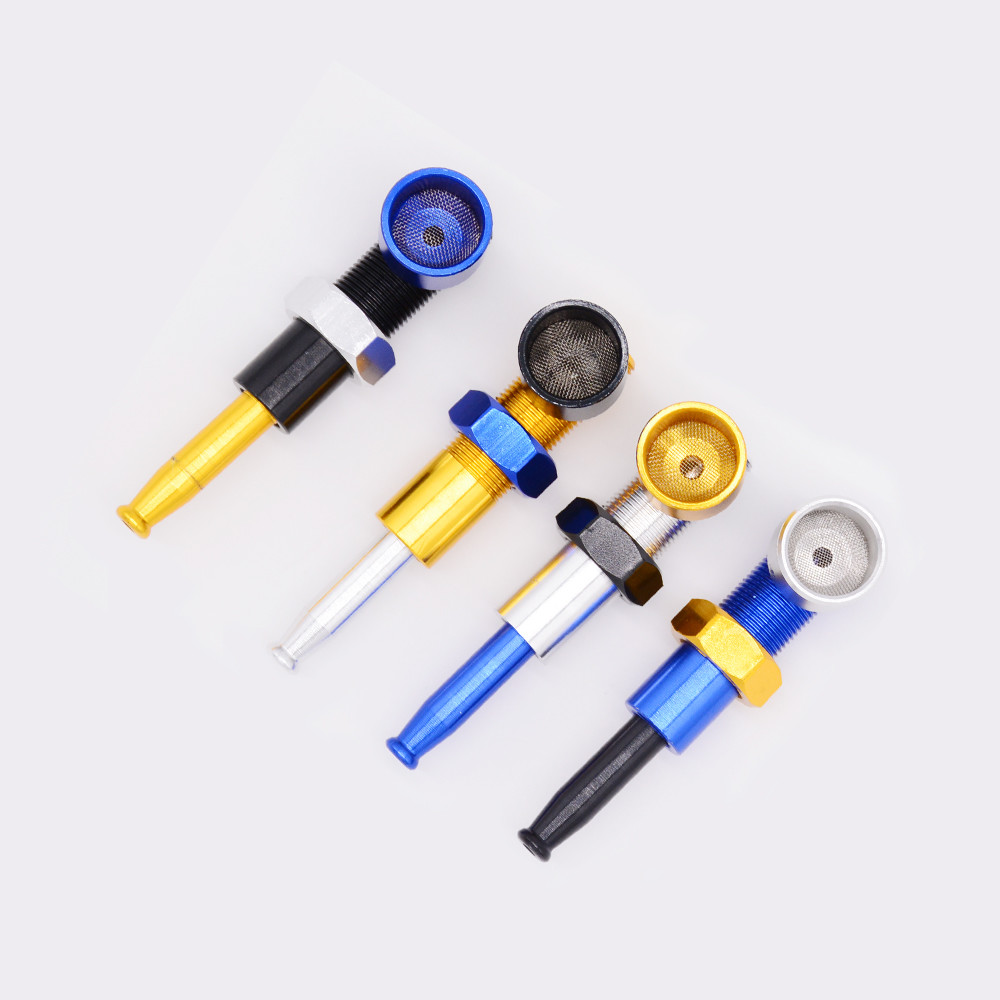 4Pcs Metal Filter Tobacco Smoking Pipe Pocket Herb DIY Pipes Screw Random Color