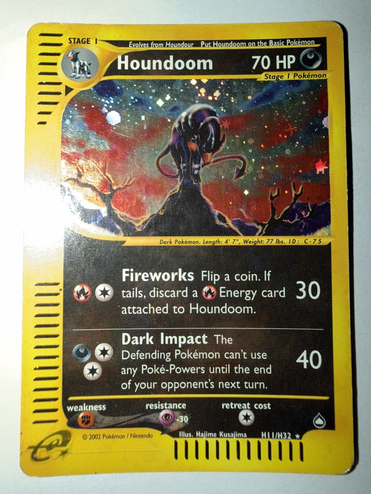 Pokemon Card- Houndoom-Aquapolis-Holo-H11/H32-Rare-ENG-