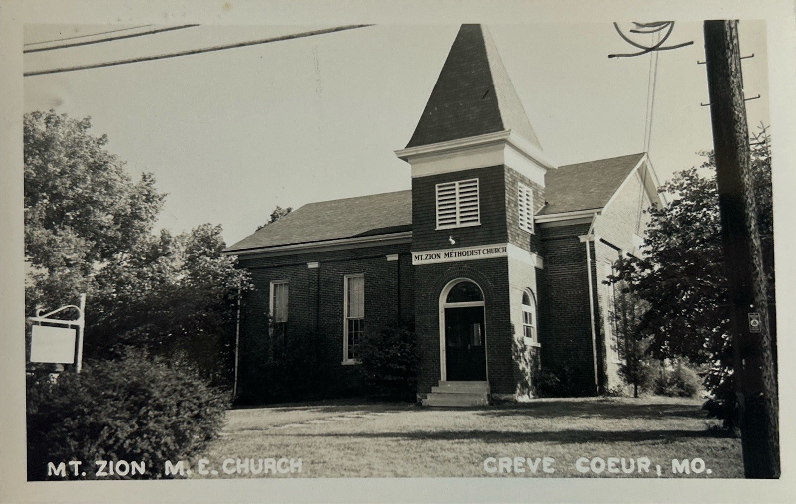Vtg RPPC Mt Zion ME Methodist Episcopal Church Creve Coeur Missouri MO