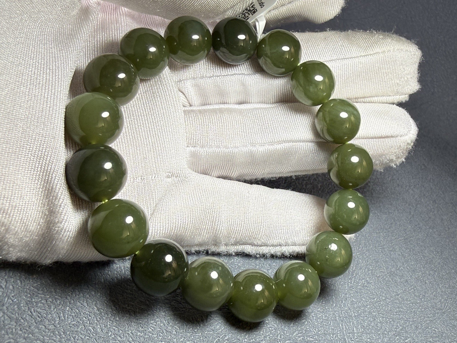 11.8mm Natural Hetian Jade Bracelet – Qiemo Green Sugar Hotan Nephrite Jade