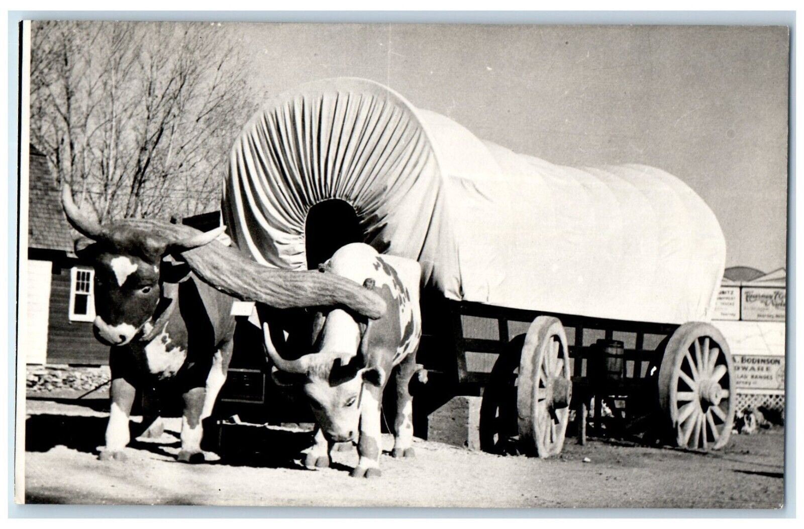 c1940\'s The Covered Ox Wagon Kearney Nebraska NE Antique RPPC Photo Postcard