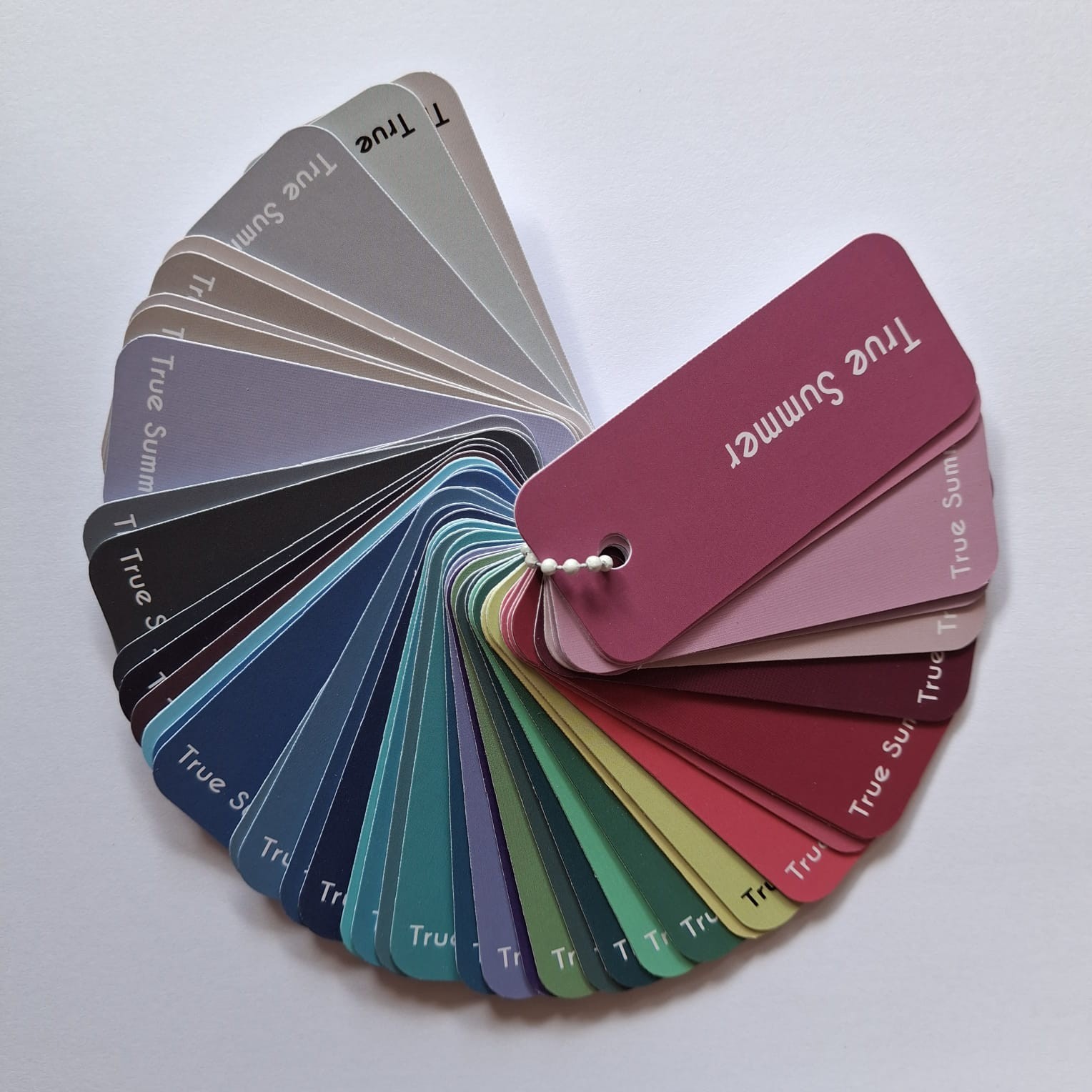 True Summer Personal Color Analysis Swatch Card | Wardrobe Planning Tool